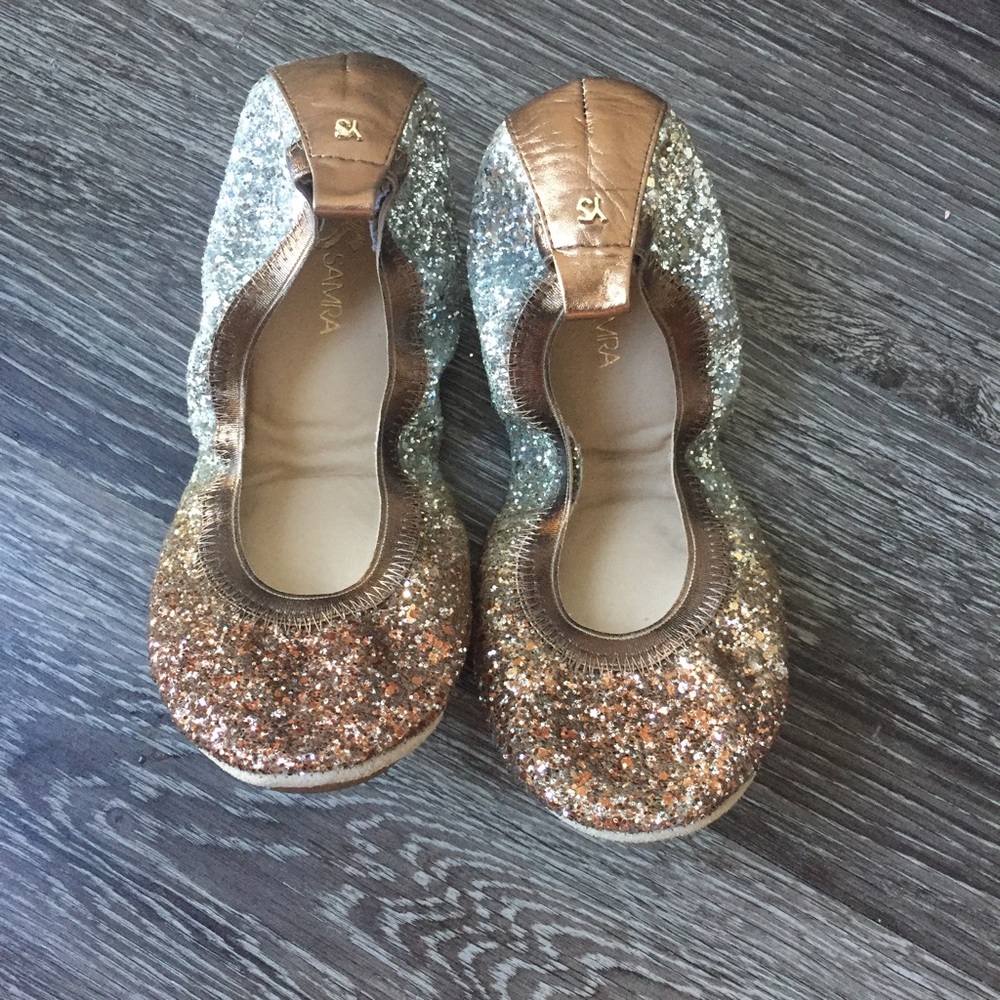 Yosi Samra glitter ombre flats
